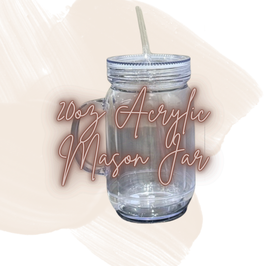 20oz Acrylic Mason Jar SnowGlobe